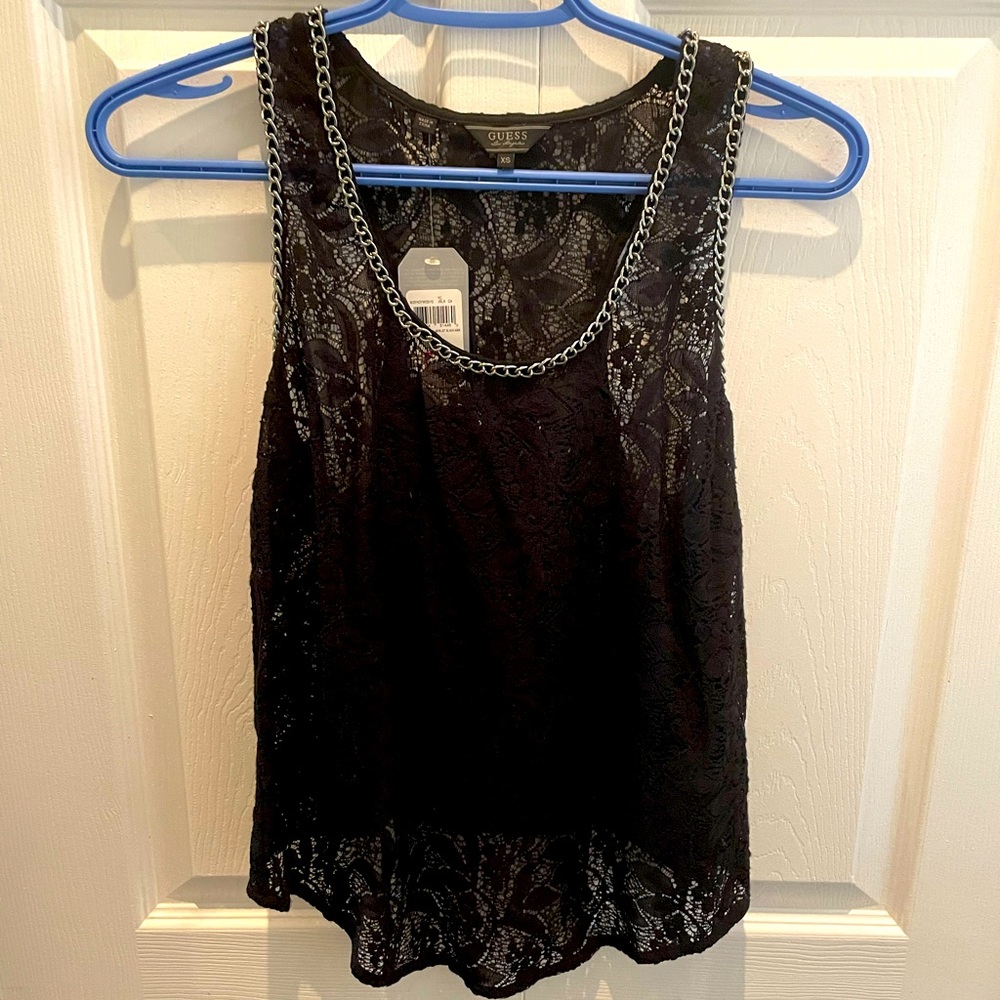 NWT XS Guess Lace Chain Tank Top